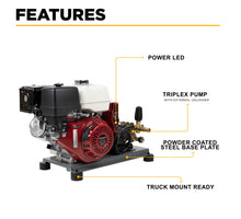 Load image into Gallery viewer, 3,200 PSI - 5.2 GPM Cold Water Gas Pressure Washer with Honda GX390 Engine and Triplex Comet Pump