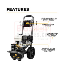 Load image into Gallery viewer, 3,800 PSI - 2.5 GPM Cold Water Gas Pressure Washer with Honda GX200 Engine and Triplex AR Pump