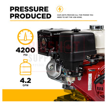 Load image into Gallery viewer, 4,200 PSI - 4.2 GPM Cold Water Gas Pressure Washer with Honda GX390 Engine and General Triplex Pump