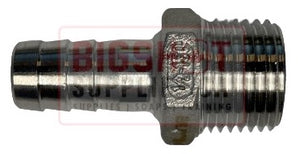 1/2" Hose Barb x 1/2" Male NPT (Stainless Steel)