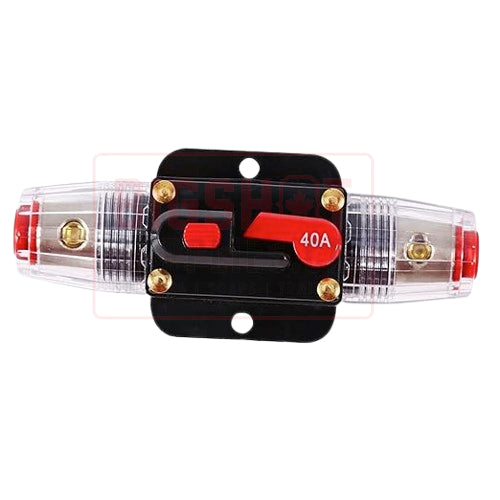 3-Pack 40A Manual Reset Inline Circuit Breaker - 12V-48V DC For Car Audio, Trolling Motors, RV & Marine Protection