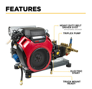 4,000 PSI - 8.2 GPM Cold Water Gas Pressure Washer with Honda GX690 Engine and General Triplex Pump