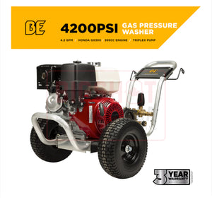 4,200 PSI - 4.2 GPM Cold Water Gas Pressure Washer with Honda GX390 Engine and Comet Triplex Pump
