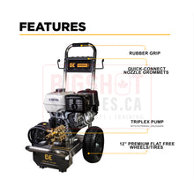 Load image into Gallery viewer, 4,200 PSI - 4.2 GPM Cold Water Gas Pressure Washer with Honda GX390 Engine and General Triplex Pump
