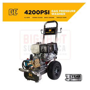 4,200 PSI - 4.2 GPM Cold Water Gas Pressure Washer with Honda GX390 Engine and Cat Triplex Pump