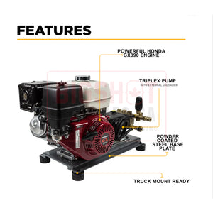 4,200 PSI - 4.2 GPM Cold Water Gas Pressure Washer with Honda GX390 Engine and General Triplex Pump