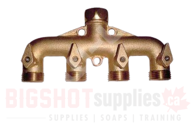 Brass Garden Hose Thread Manifold (4 Outlets)