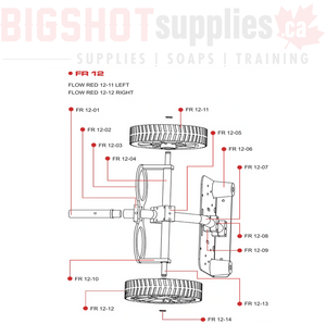 FR12-05 FLOW RED AXLE BRACKET WITH HARDWARE