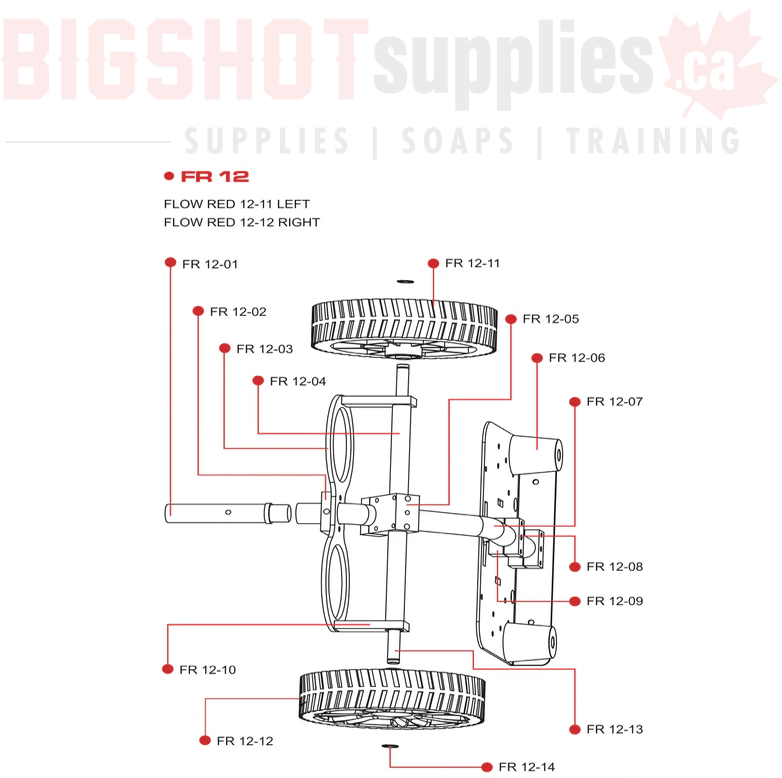FR12-05 FLOW RED AXLE BRACKET WITH HARDWARE