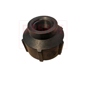 2" FNPT X 1" FNPT Black Polypropylene Reducer Coupling
