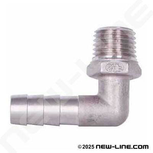 1" X 1" MALE NPT 316 STAINLESS 90° STEM