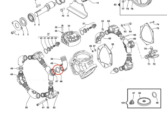 COMET P36GR VITON ORING FOR SUCTION ELBOW