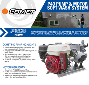 Comet P40 - 11.0 GPM - 300 PSI Gas Soft Wash Unit