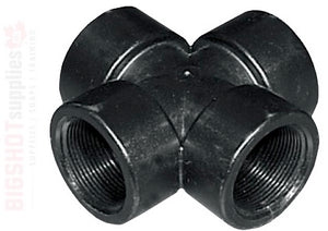FEMALE NPT BLACK POLYPROPYLENE CROSS - 1/2"