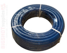 Load image into Gallery viewer, Low-Temp Clear/Blue Smooth PVC Suction Hose (Sold by the foot) (Non-Collapsable)
