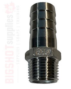 3/4" Hose Barb x 1/2" Male NPT (Stainless Steel)