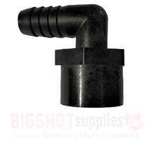 Load image into Gallery viewer, Black Polypropylene 90° Barb x Female NPT Elbow
