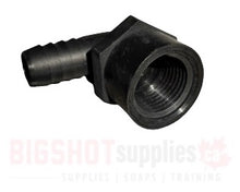 Load image into Gallery viewer, Black Polypropylene 90° Barb x Female NPT Elbow

