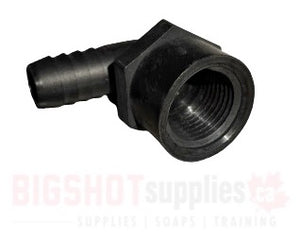 Black Polypropylene 90° Barb x Female NPT Elbow