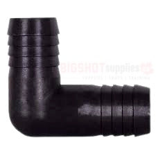90 Degree Elbow Black Polypropylene Hose Mender/Splicer (Barb X Barb)